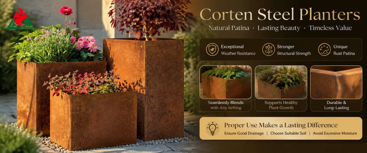 Corten steel planters wholesale price